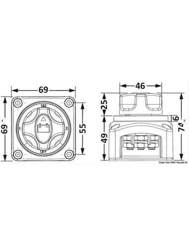 Deviatore batteria con posizioni