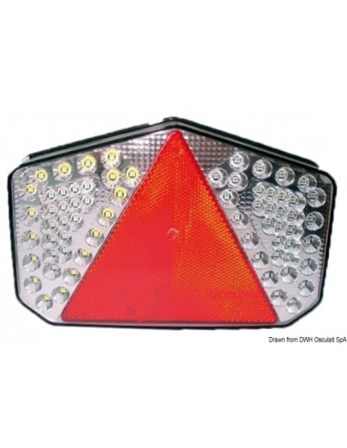 Fanale posteriore a LED con catadiottro triangolare