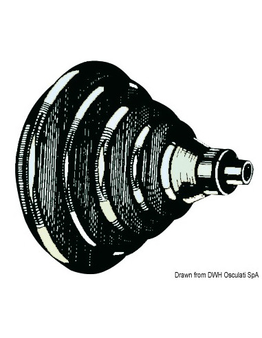Ghiera passacavi in ABS con soffietto in gomma