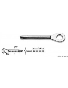 Terminale a pressare in acciaio inox AISI 316