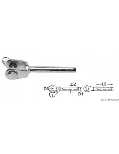 Terminale a pressare in acciaio inox AISI 316