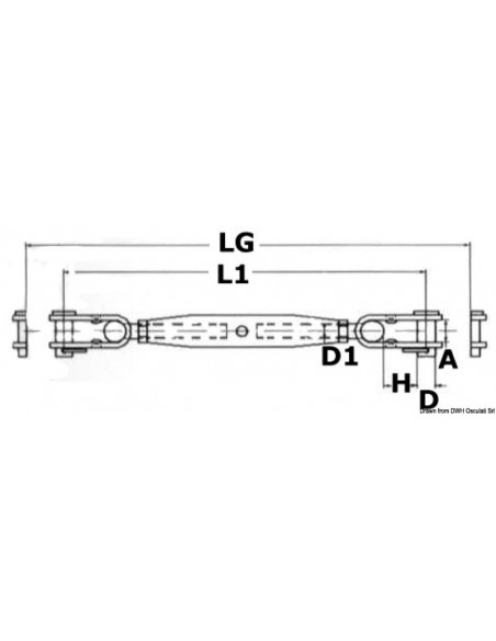 Tenditore con due forcelle snodate
