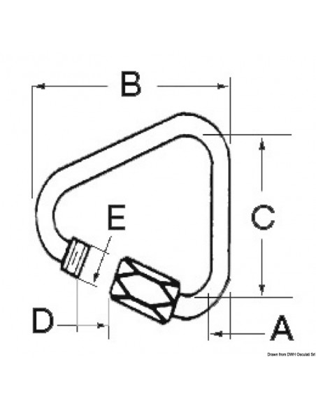 Moschettone Delta con apertura a vite Moschettone Delta con apertura a vite