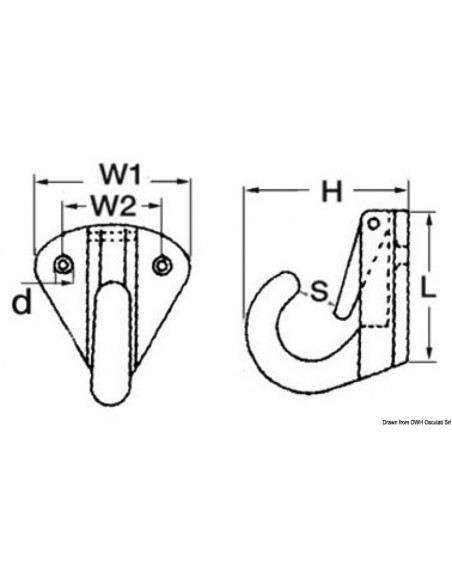 Piastrina con gancio apribile