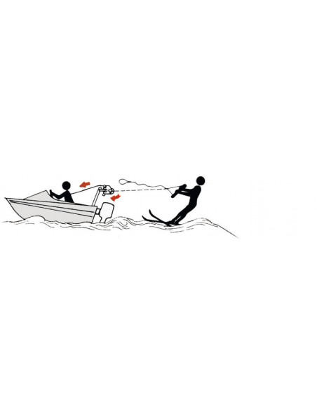 Moschettone in acciaio inox per sci nautico, conforme norme Ri.Na con dichiarazione 165/06/DIP del 18/04/1988