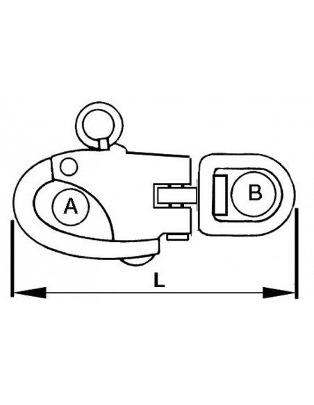 Moschettone doppio snodo in acciaio inox per spinnaker, drizze ed usi vari
