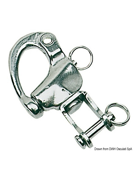 Moschettone in acciaio inox con grillo girevole per spinnaker, drizze ed usi vari