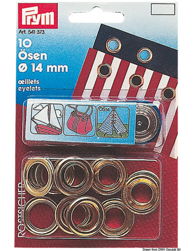 Serie di occhioli in ottone