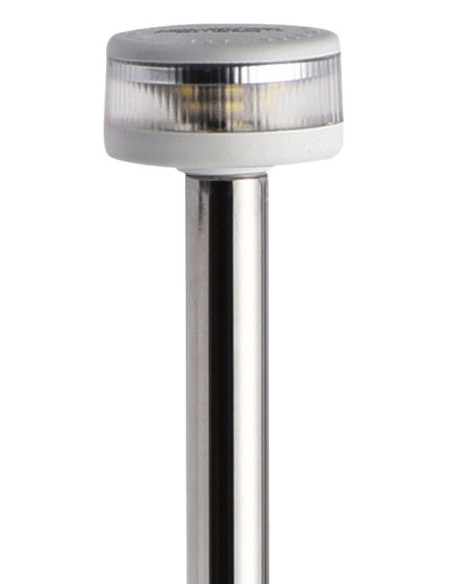 Asta luminosa completa di fanale Evoled 360° - Versione estraibile con basetta in nylon/acciaio inox lucidato