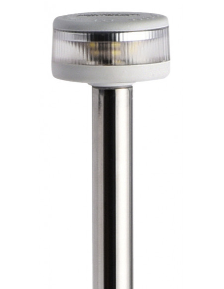 Asta luminosa completa di fanale Evoled 360° - Versione estraibile con basetta inox fissaggio a parete