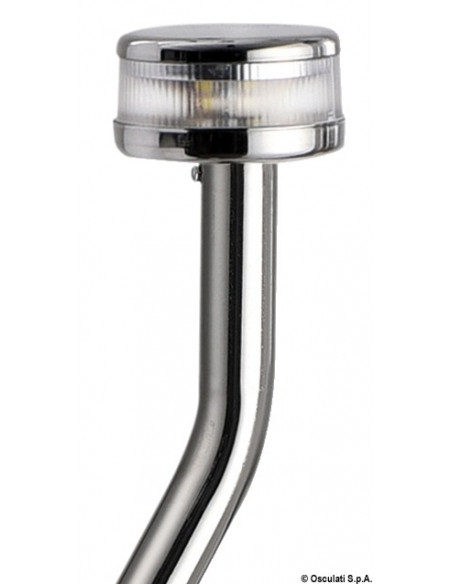 Asta luminosa completa di fanale Evoled 360° - Versione angolata ed estraibile con basetta inox fissaggi in piano