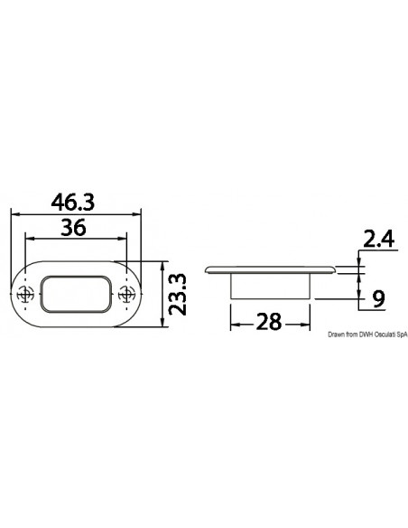 Luce di cortesia LED da incasso - frontale