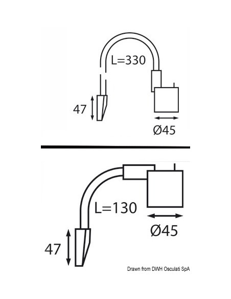 Faretto LED snodato testa letto/lettura carte