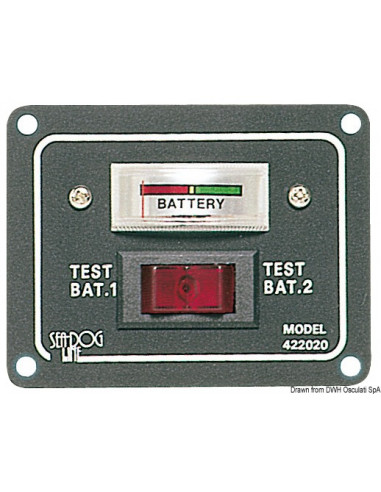 Pannello- test per 2 batterie con interruttore per azionarlo