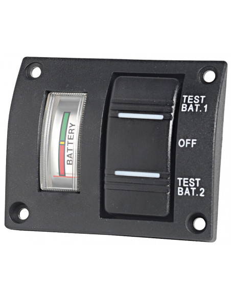 Pannello- test per 2 batterie con interruttore per azionarlo