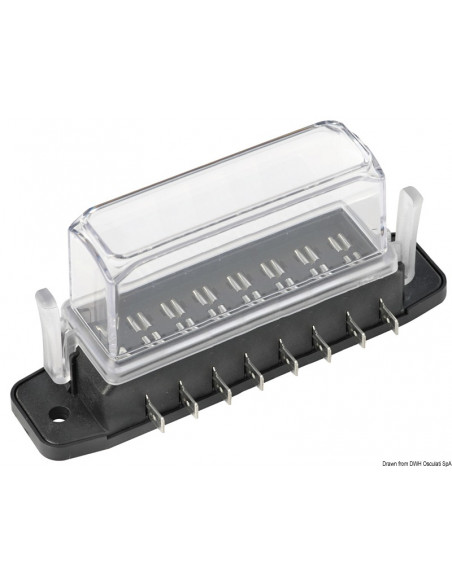 Scatola portafusibili lamellari impermeabile con coperchio alto