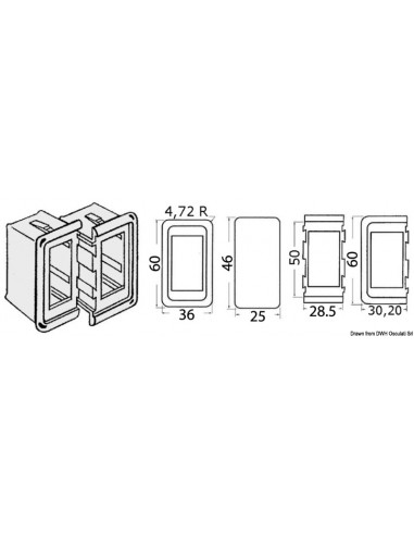 Cornice per interruttori in plastica