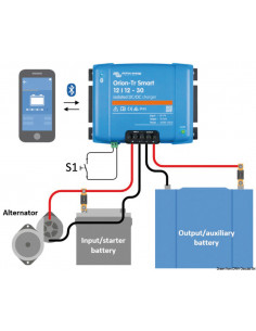 Convertitore di tensione VICTRON DC/DC e caricabatteria Orion-Tr Smart con isolamento galvanico e connessione Bluetooth