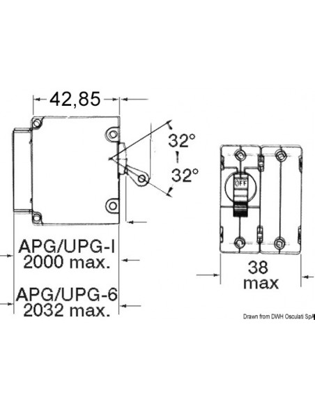 Interruttore AIRPAX / SENSATA automatici magneto/idraulici bipolari per corrente continua