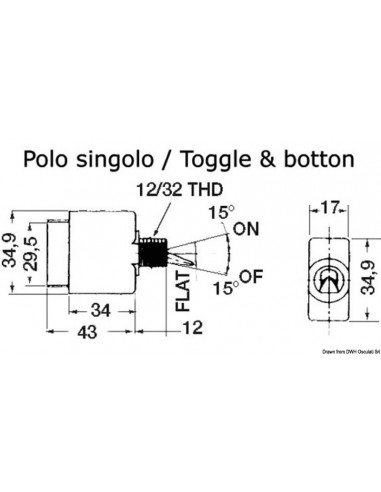Interruttore AIRPAX / SENSATA a levetta magneto/idraulici con fusibile automatico ricaricabile
