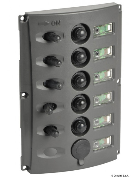 Pannelli elettrici con fusibili automatici e doppio LED