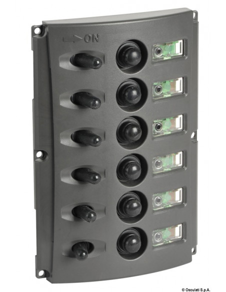 Pannelli elettrici con fusibili automatici e doppio LED