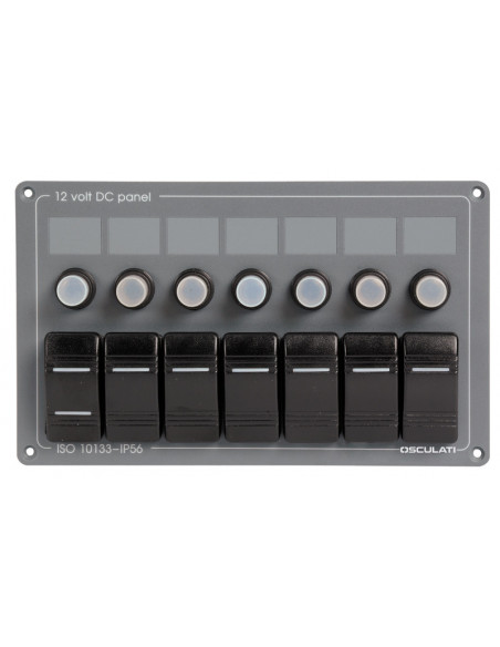 Pannello elettrico in alluminio con frontale in policarbonato grigio