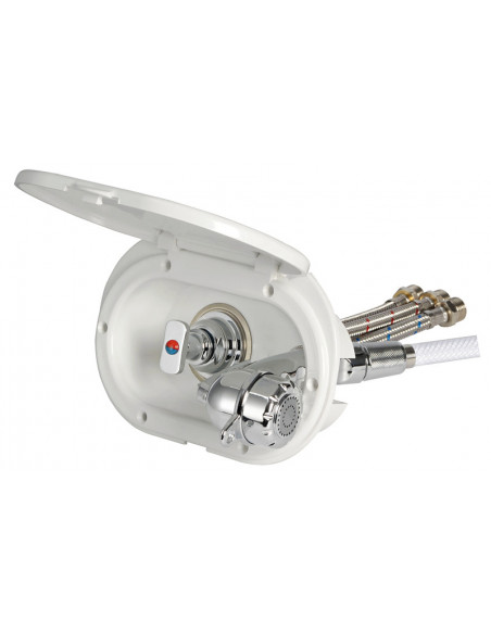 Box doccia Oval con miscelatore e doccia a pulsante Desy Box doccia Oval con miscelatore e doccia a pulsante Desy