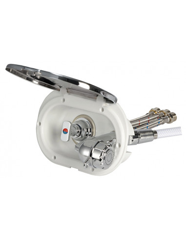 Box doccia Oval con miscelatore e doccia a pulsante Desy