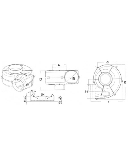 Aspiratore centrifugo per fissaggio con staffa, omologato RINA