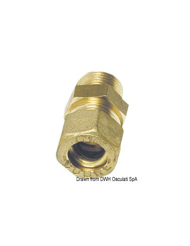Raccordo a compressione in ottone per tubo in rame con tenuta Bicono Ottone