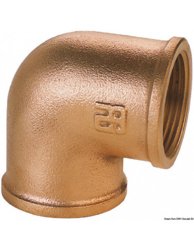 Gomito 90° F-F in bronzo GUIDI
