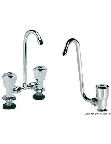 Rubinetto con becco snodato in ottone cromato