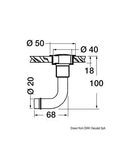 Sfiato carburante in ottone cromato a filo Sfiato carburante in ottone cromato a filo