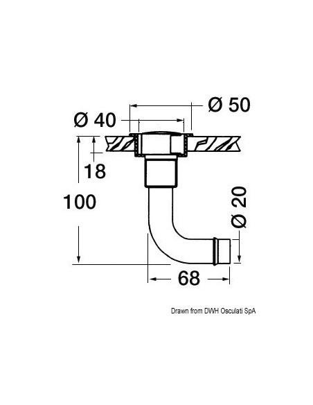 Sfiato carburante in ottone cromato a filo Sfiato carburante in ottone cromato a filo