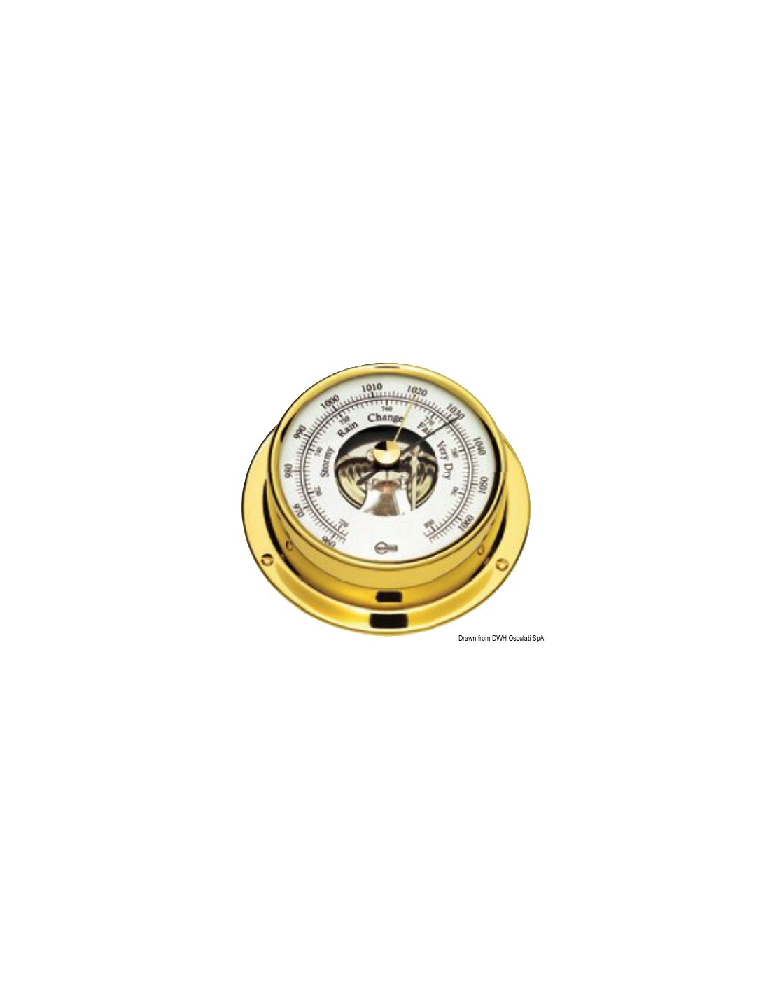 larghezza 88 mm x altezza 25 mm Barigo Tempo S 6710msfs Orologio da cantiere radiocontrollato in ottone 