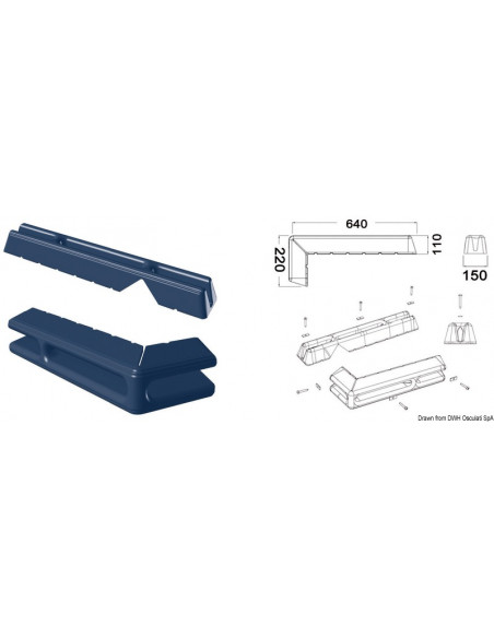 Protezione per pontili/banchine in morbido EVA stampato ad iniezione pieno all'interno