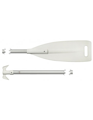 Pagaia con pala in ABS bianco e gancio d’accosto in nylon terminale