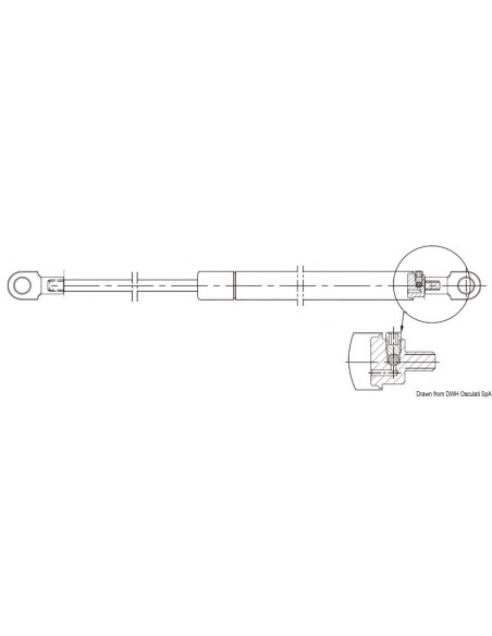 Molla a gas in acciaio inox occhio-occhio a taratura regolabile