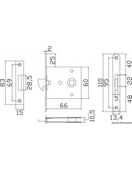 Serratura da incasso