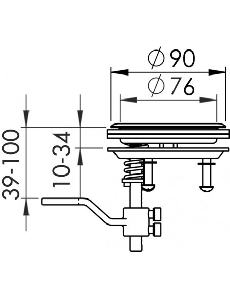 Alzapagliolo e chiusura portelli Cam Latch 90 mm