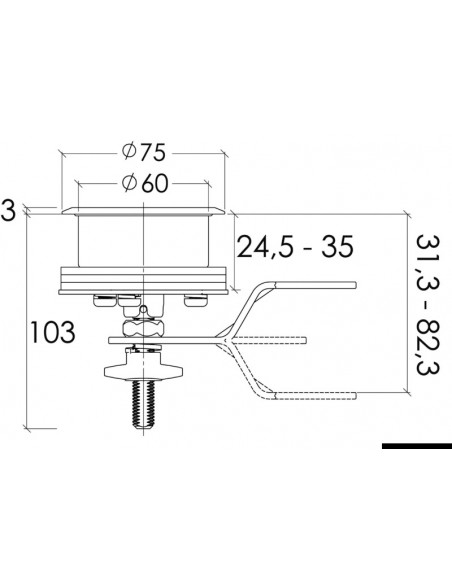 Alzapagliolo Eclipse LIFT & TURN (chiusure a compressione) - SMALL
