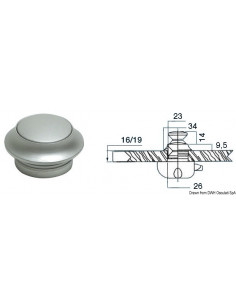 Pomello con ghiera in ottone cromo perla