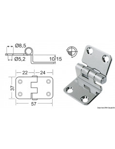 Cerniera a sbalzo 2 mm