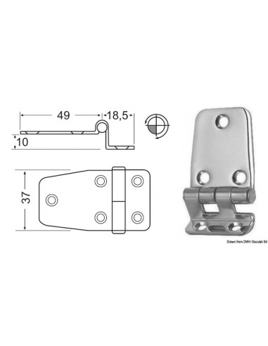 Cerniera a sbalzo 2 mm