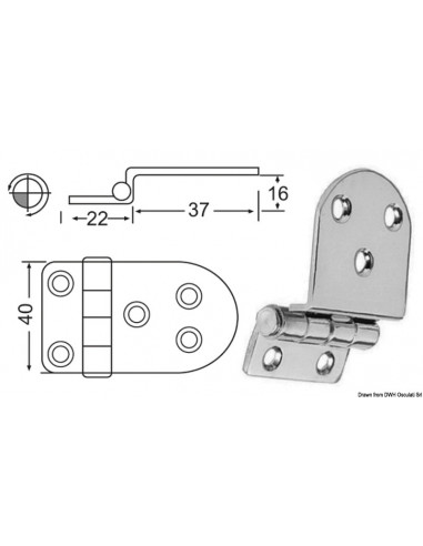 Cerniera a sbalzo 2 mm