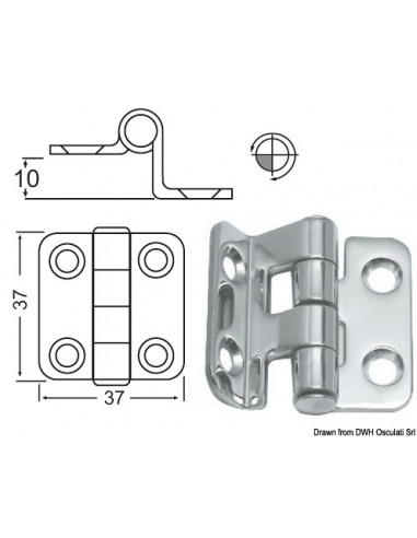 Cerniera a sbalzo 2 mm