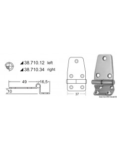 Cerniera a sbalzo 2 mm