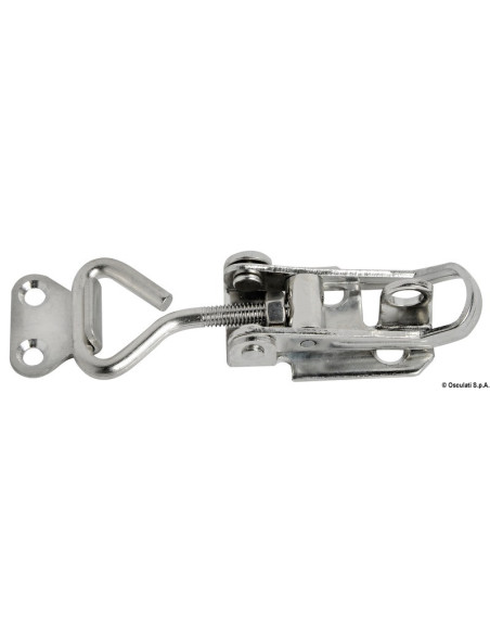 Chiusura a leva regolabile in acciaio inox con portalucchetto Chiusura a leva regolabile in acciaio inox con portalucchetto