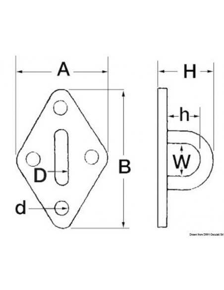 Basetta romboidale con ponticello